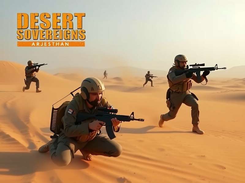 Desert Sovereigns Gameplay Screenshot showing tactical desert combat in the Thar Desert near Jaisalmer